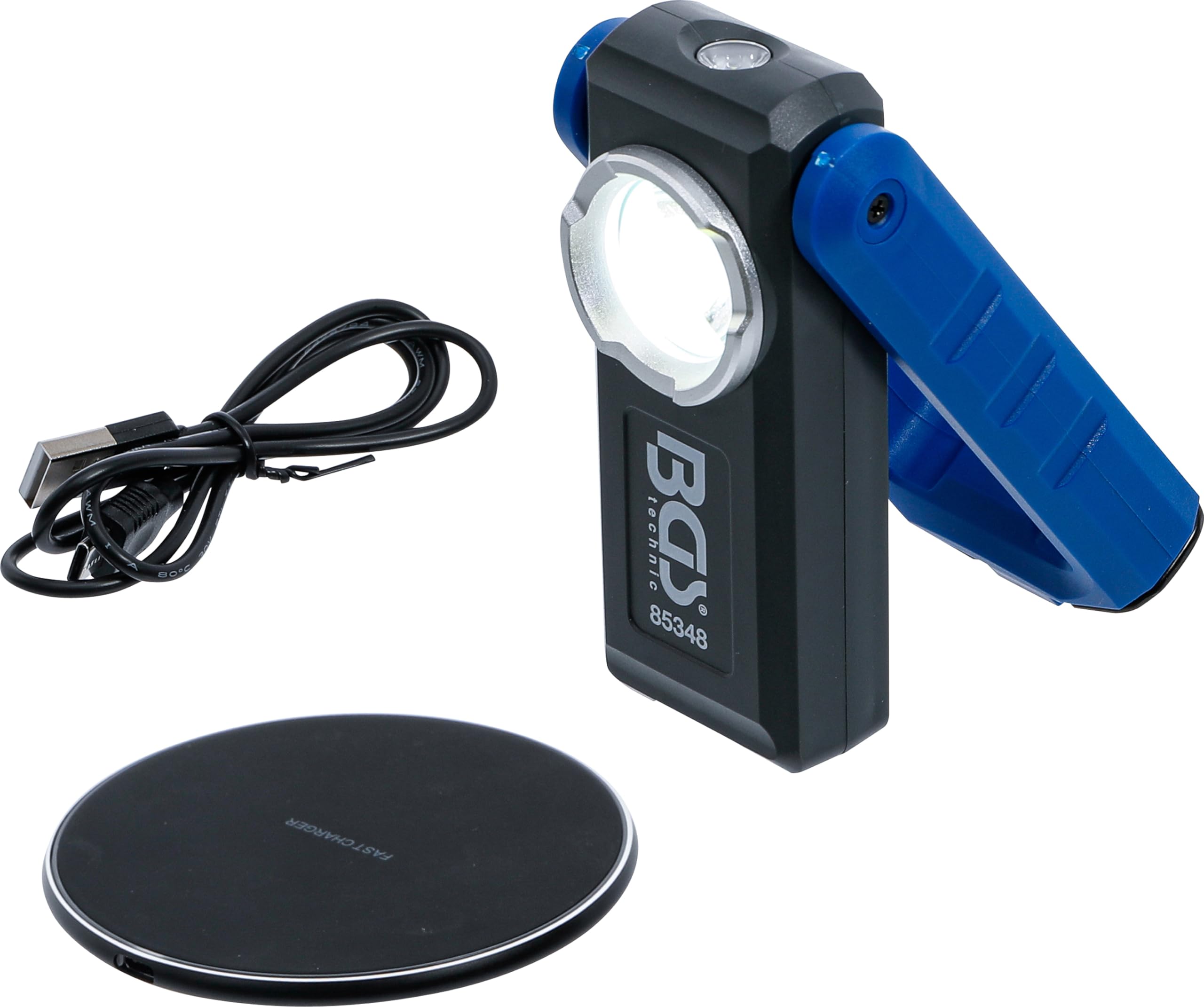 BGS 85348 | Lampa warsztatowa COB LED z magnesem i hakiem | składana | z funkcją ładowania indukcyjnego