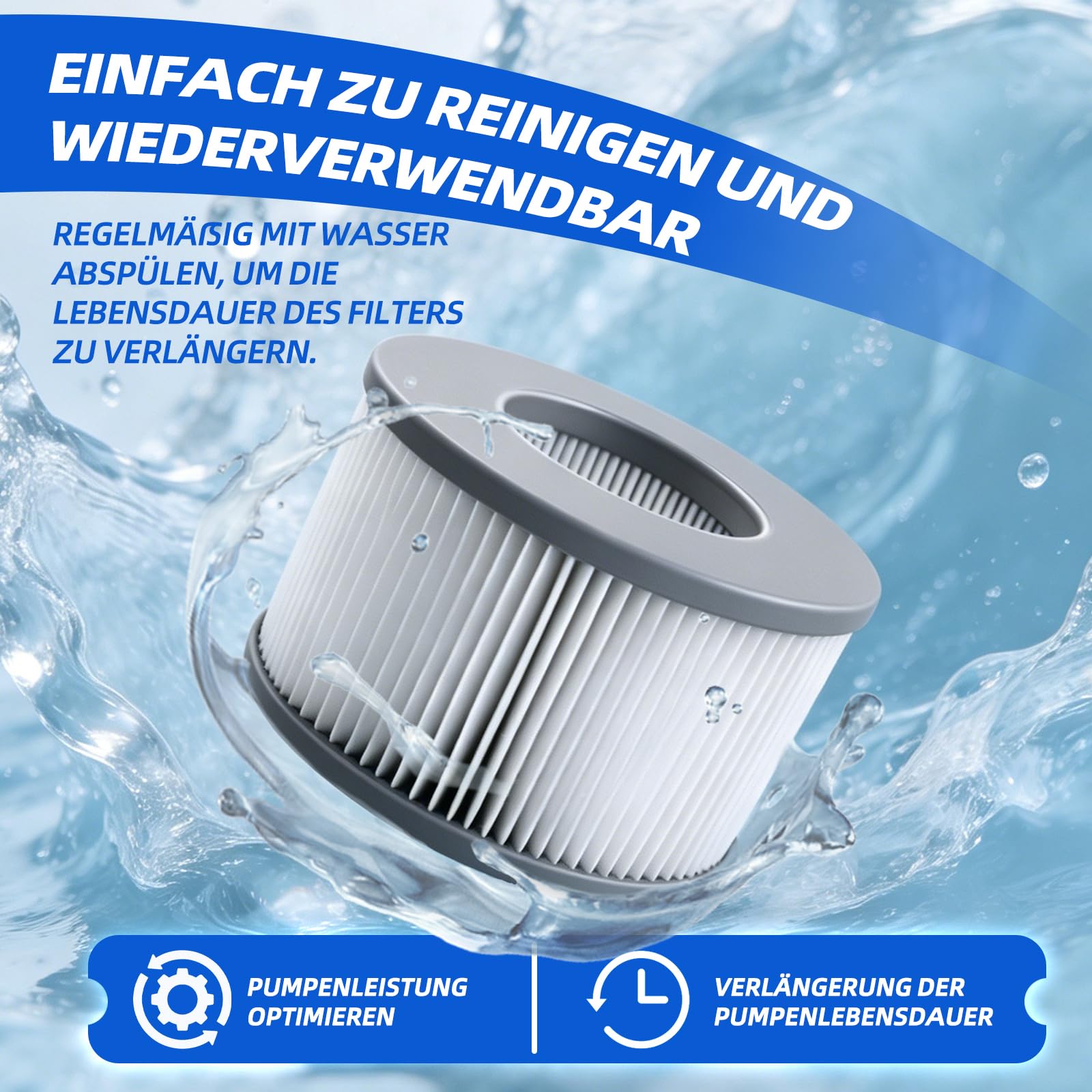 8 sztuk zamiennych wkładów filtrujących do wody, kompatybilne z modelami MSpa Whirlpool od 2020 roku, filtry do nadmuchiwanych basenów, gorących łodzi podwodnych i SPA, zestaw 8 sztuk