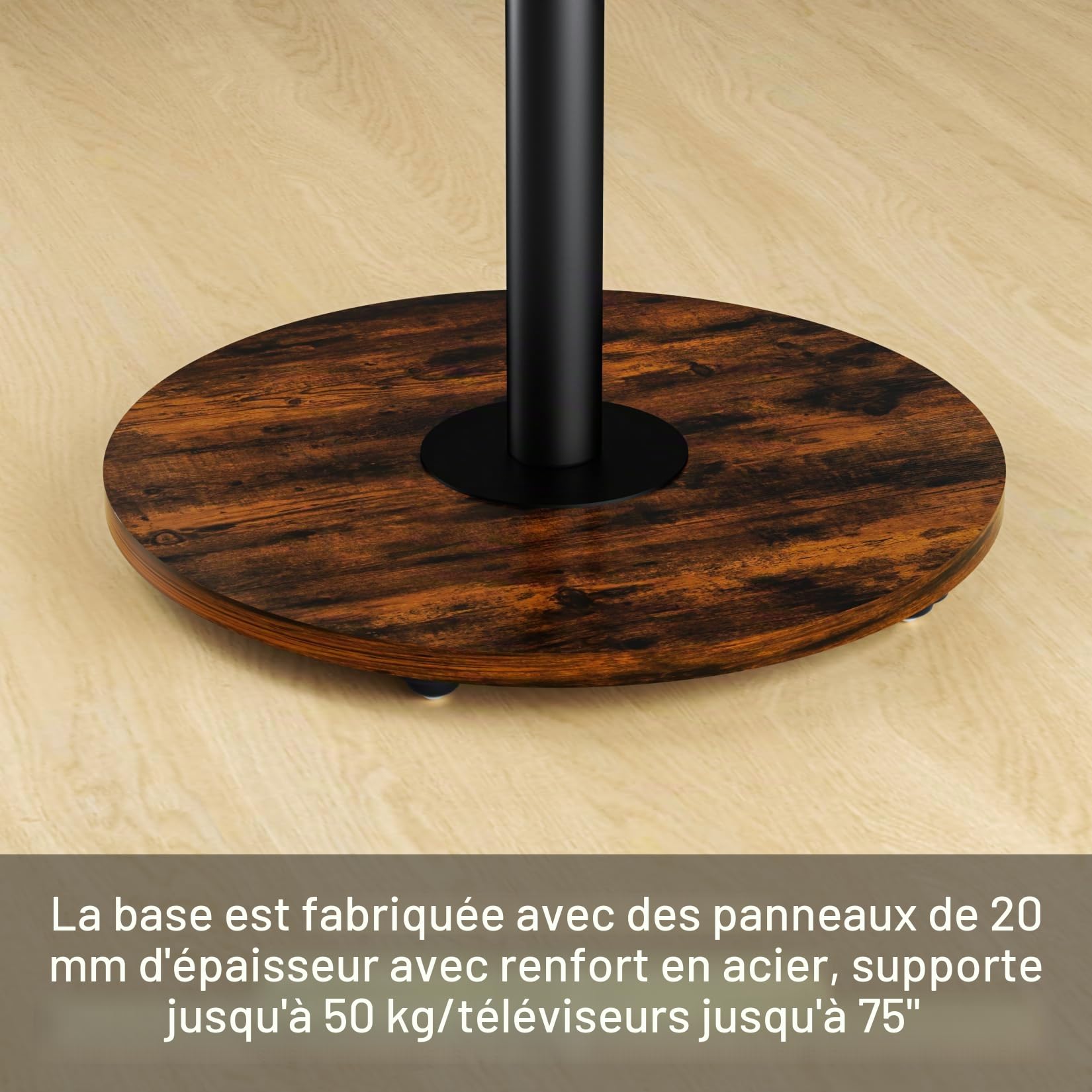 UNHO Support TV Mobile sur Pied avec roulettes pour TV 40–75″ Design Moderne Hauteur Réglable Étagère Intégrée Compatibilité VESA 200×200 à 600x400 Charge 50 kg Salon