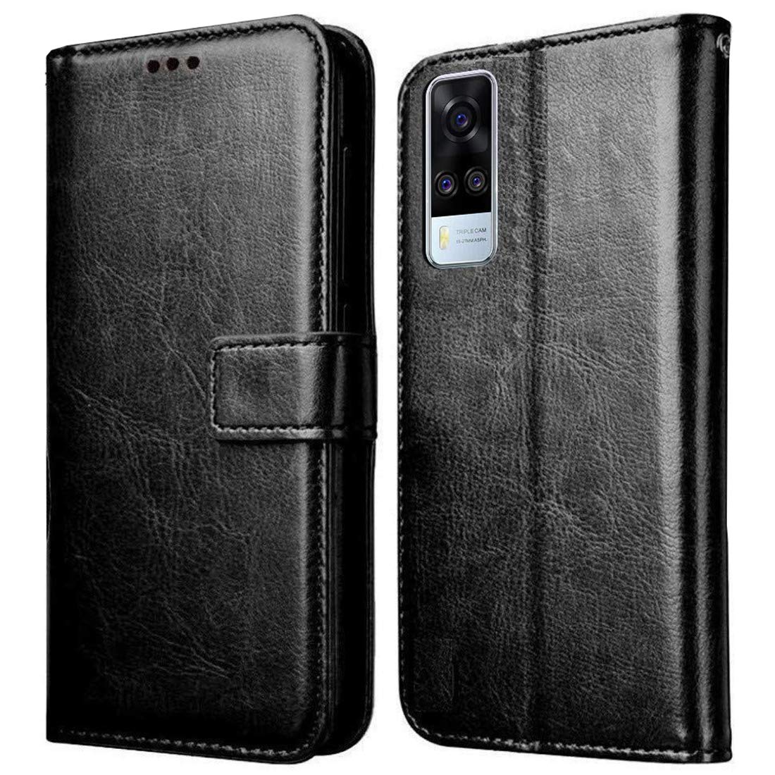 Casotec Flip Cover for Vivo Y51A / Y51 (2020) / Y31 (2021) | Premium Leather Finish | Inbuilt Pockets & Stand | Flip Case for Vivo Y51A / Y51 (2020) / Y31 (2021) (Black) (B08XM5V55Y) Amazon Price History, Amazon Price Tracker