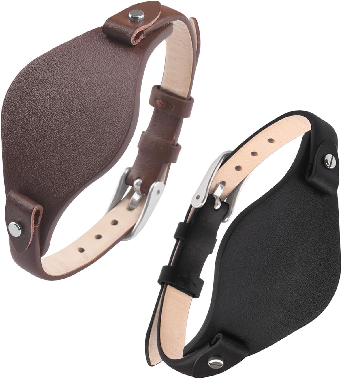 XIW Compatible for 8mm Fossil ES2829 ES2830 ES3060 ES3076 ES3077 women Leather Watch Band Replacement for men Wirstband Strap Bracelet, Black - Image 5