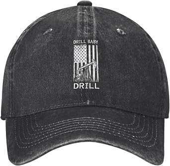 Drill Baby Drill US Flag Oil & Gas Oil Rig Worker Distressed Denim Ball Cap Retro Cool for Every Occasion
