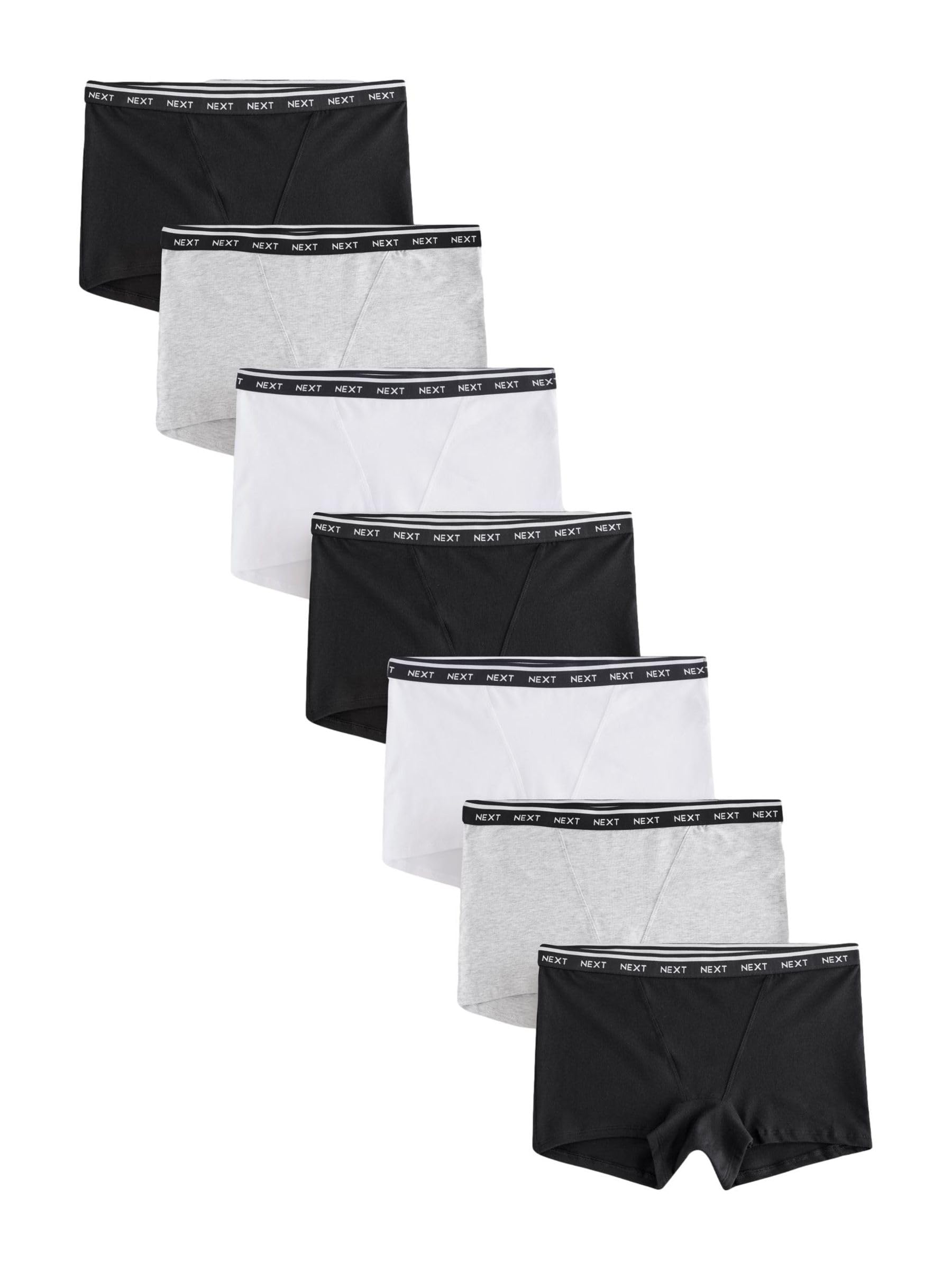 NEXT Damen Baumwollslips mit Logo im 7er-Pack, Boyshorts