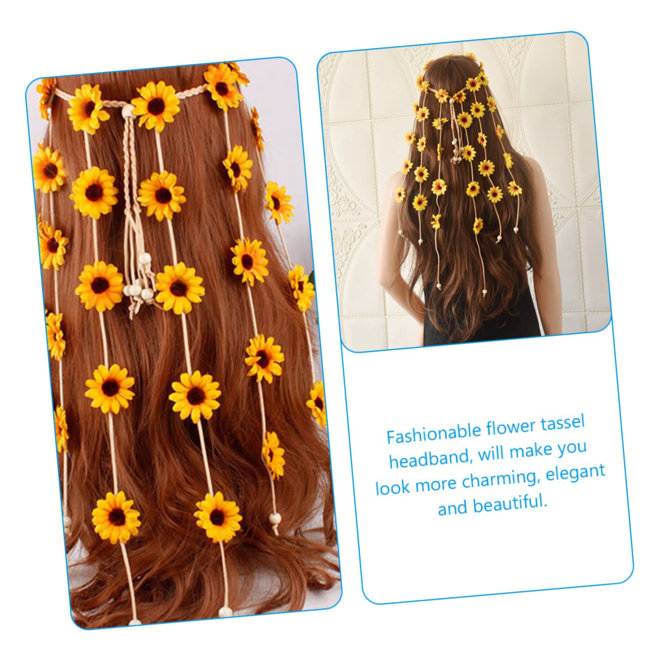 PACKOVE Bandeau à Pompon Tournesol Coiffe De Fleurs Accessoire Pour Cheveux Cadeaux De Grossesse Pour Nouvelles Mamans