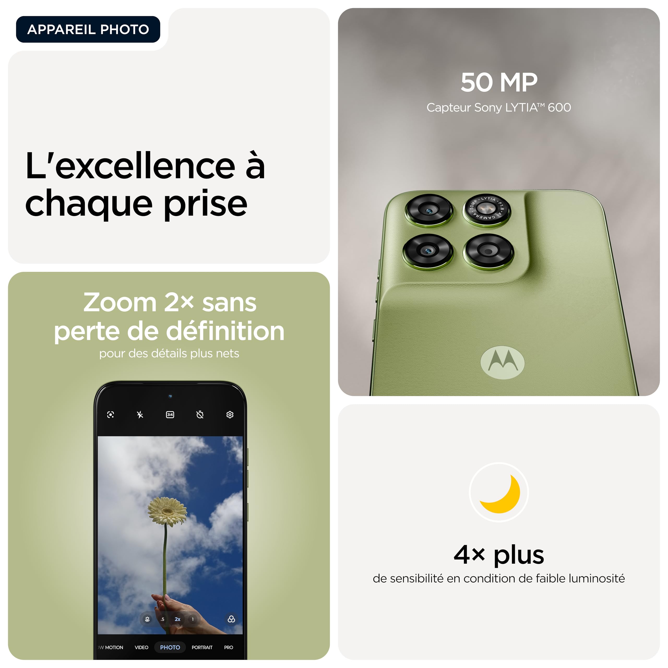 Motorola g67 4 256 5G, Nile (Vert) | Triple capteur 50MP, écran 6,78" pOLED, batterie longue durée 5200 mAH