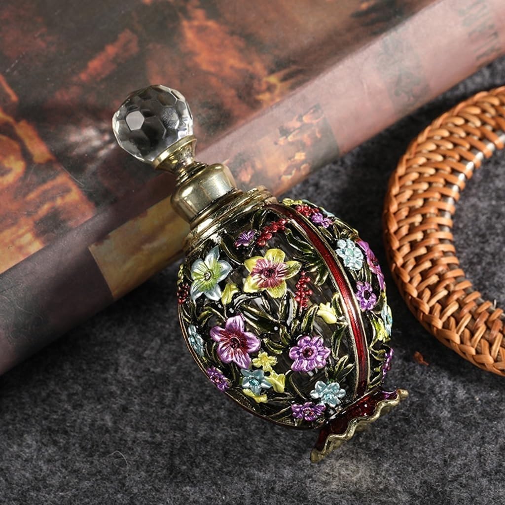 Parfümzerstäuber, Leere Parfümflasche, tragbar, Emaille-Glas, Öl, Bronze, 10 x 5 cm, 12 ml