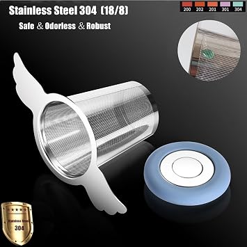 3Pcs Extra Fine Mesh Tea Infuser Steeper Basket with Lid/Drip Tray for Loose Leaf Tea Rooibos, 304 Stainless Steel Tea/Coffee Strainer Filter Brewer with Big Capacity&Extended Handles, Fit Cup/Teapot