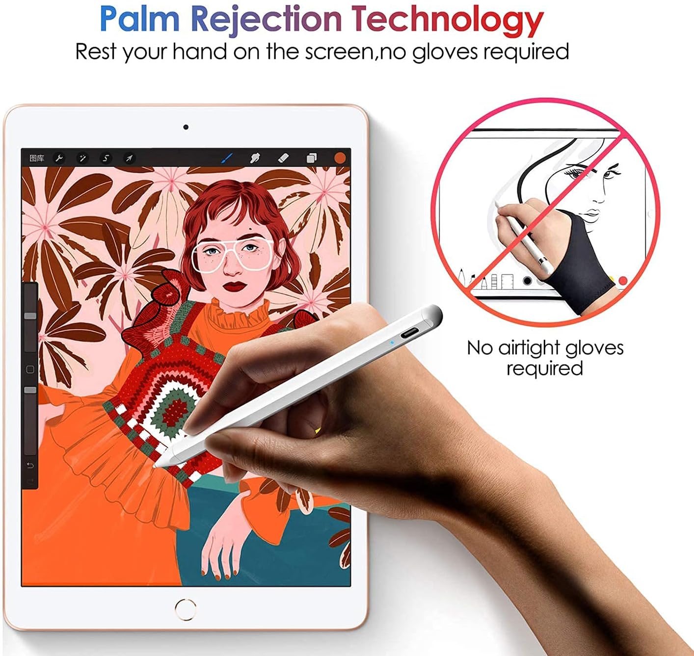 Stylus Pen for iPad with Palm Rejection and Magnetic Design, Rechargeable Active Stylus Compatible with (2018-2020) Apple iPad 6th-8th Gen/iPad Pro 11''&12.9''/iPad Mini 5th Gen/iPad Air 3rd 4th Gen : Electronics