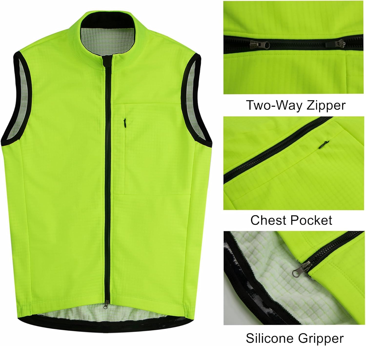 Men's Thermal Fleece Cycling Vest Windproof Waterproof Outerwear Cycling Jersey Bike Gilet Sleeveless Bicycle Jacket - Image 3