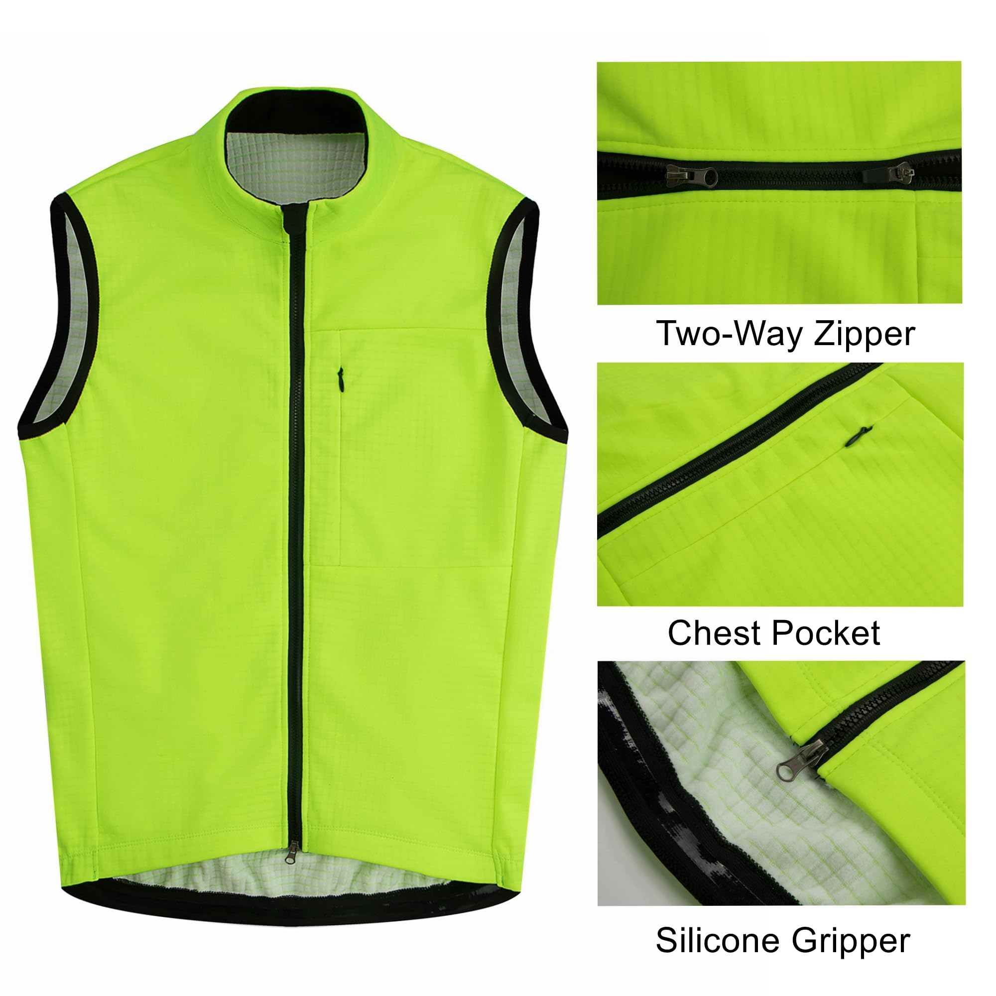 Herren Thermo-Fleece-Radweste, winddicht, wasserdicht, Oberbekleidung, Radtrikot, Fahrradweste, ärmellose Fahrradjacke