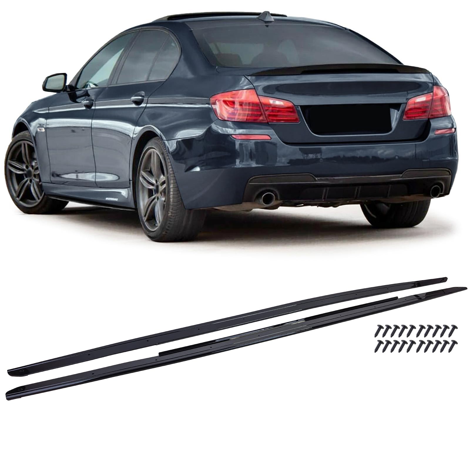 Aufsatz Seitenschweller Schwarz Glanz passend für 5er BMW F10 F11 2010-2017