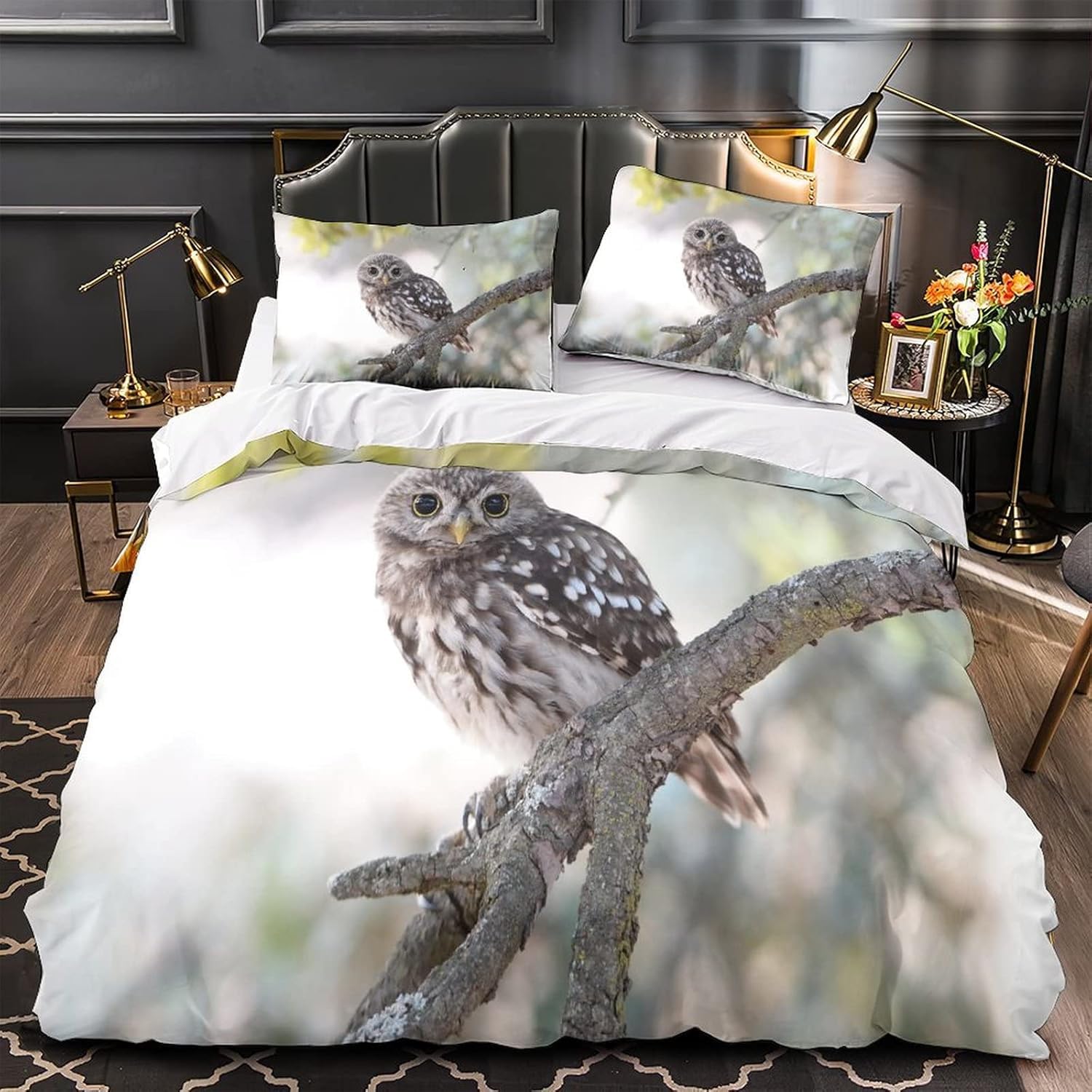 Housse de couette 200x220 hibou zippée pour en finir avec la couette qui glisse