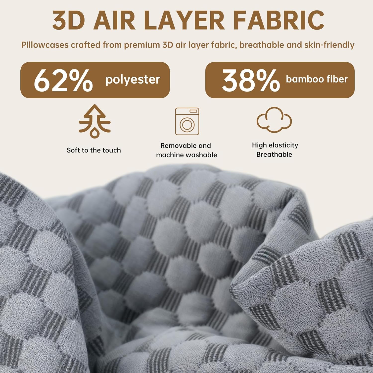 Headboard Bed Gap Filler, High Density Foam Mattress Extender Pillow, Removable, White, 54"x2"x6"