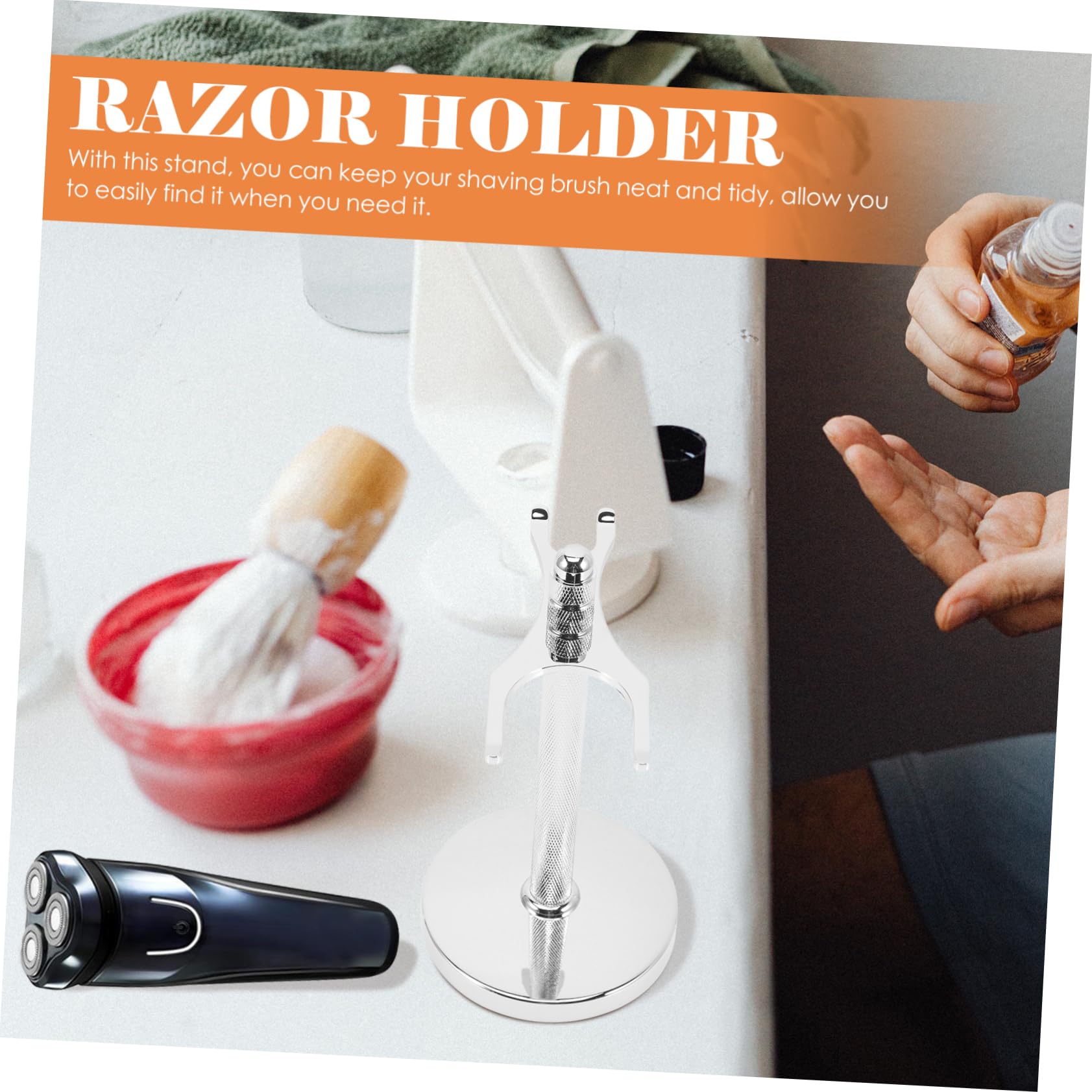 minkissy 2pezzi Stand Per Rasoio Da Viaggio e Supporto Per Pennello Da Barba Design Compatto e Resistente Accessorio Per Regali Uomini