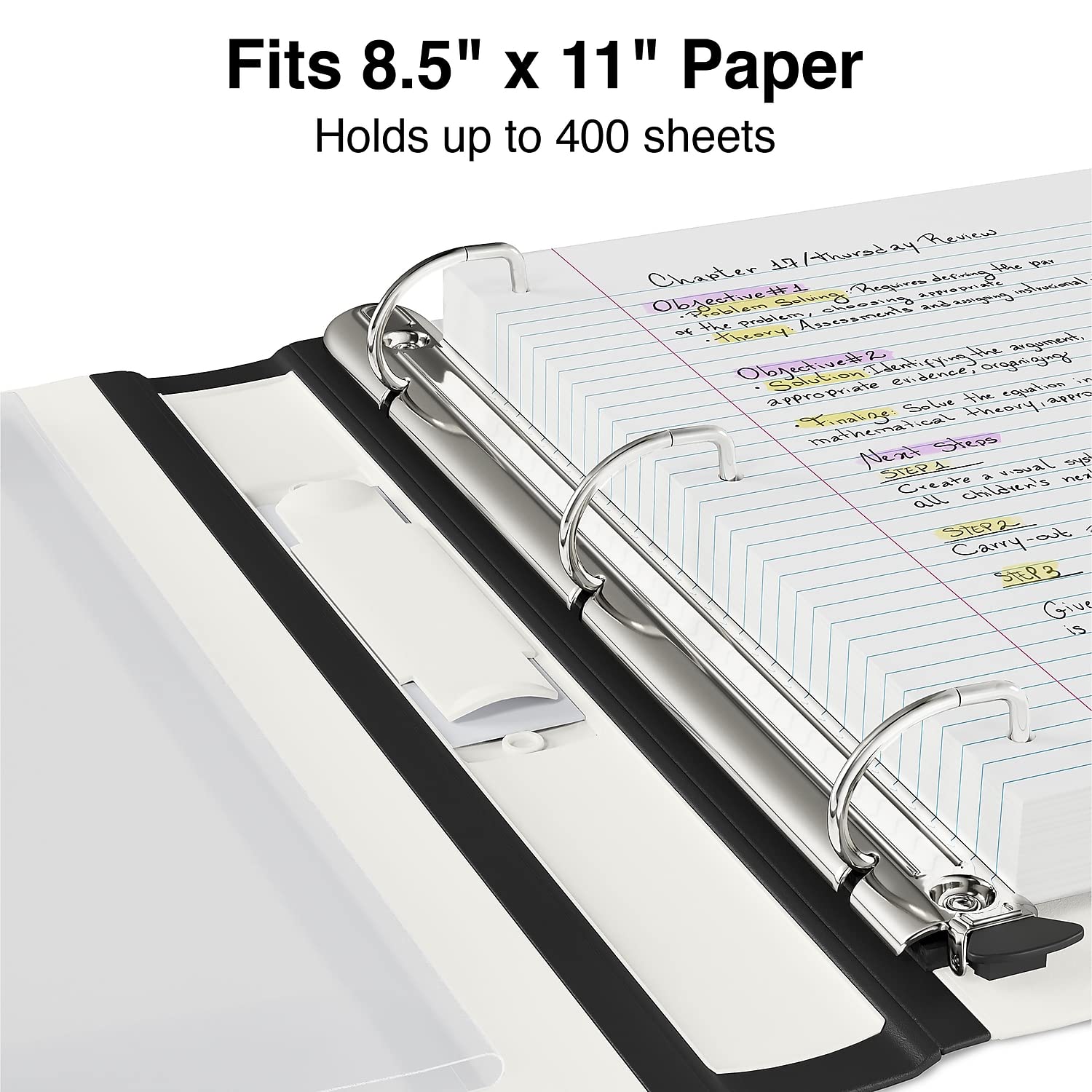 Staples Heavy Duty 1′ 3-Ring View Binder Black (24664) 82701 - View #4