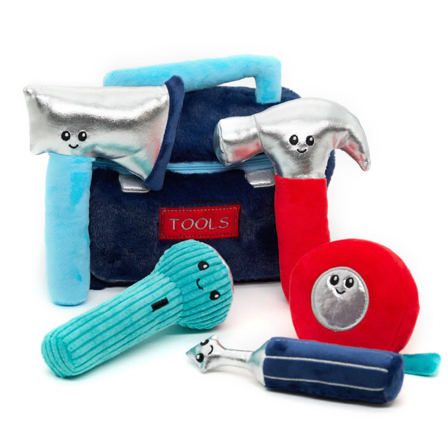 Snuggz Kids Builder Tool Plush Playset - Soft Interactive Toy Set for Toddlers with Pretend Play Tool Kit and Cute Accessories, Cuddly Plush Gift Idea for Children