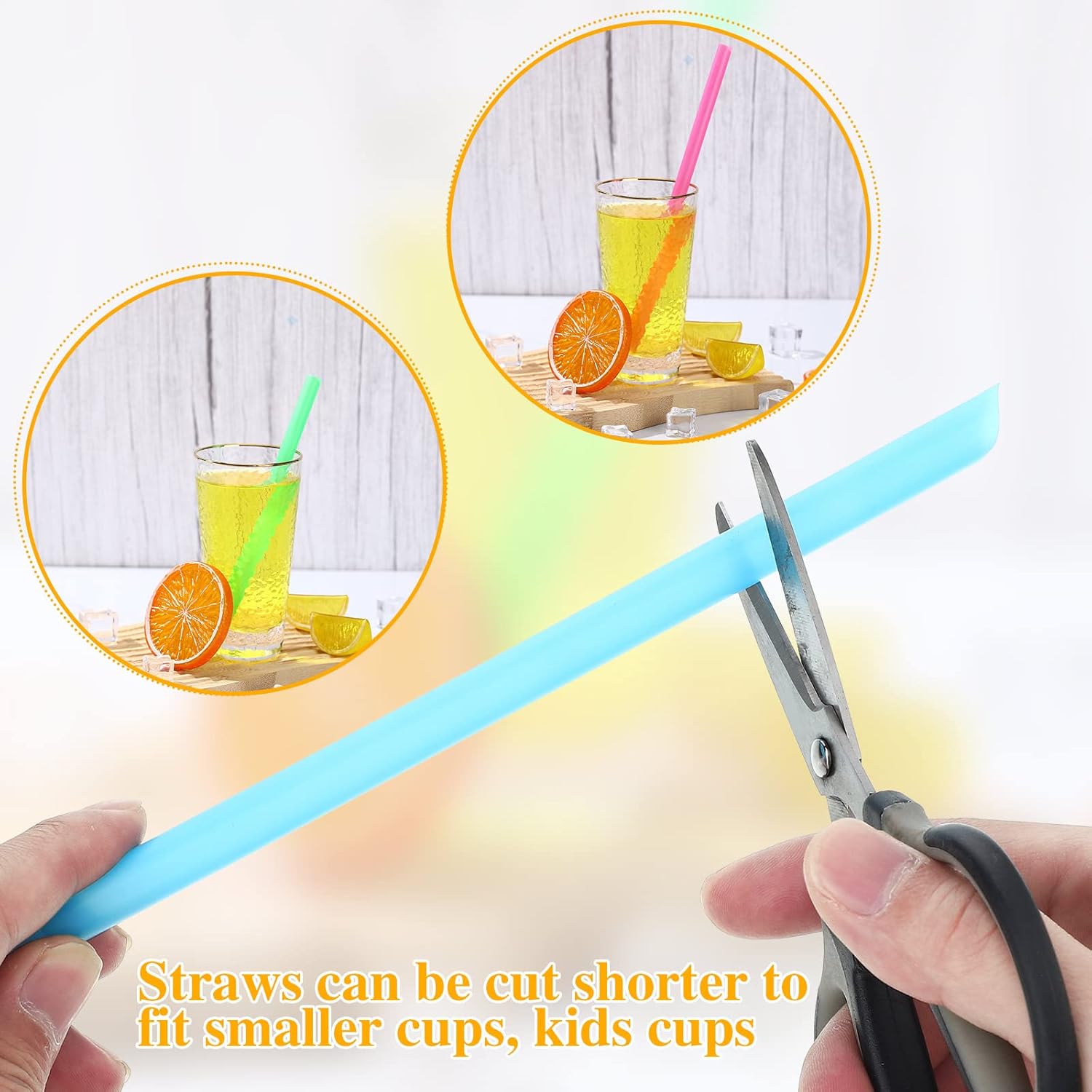 Vesici 1600 Pcs Jumbo Smoothie Straws Bulk Plastic Milkshake Wide Mouthed Disposable Drinking Straws, 0.43 x 9.45 Inch(Classic Color)