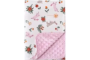 Silky Micro Soft Happy Rabbit Plush Baby Blankets