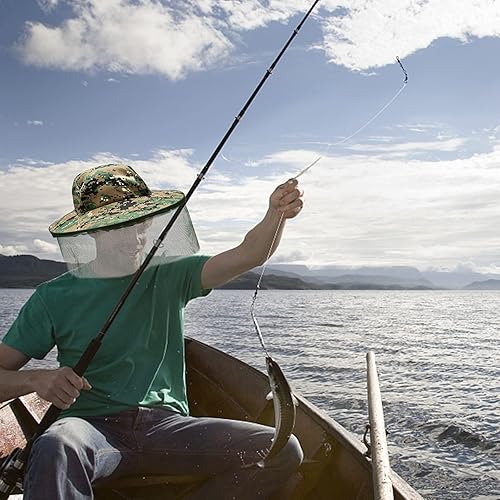 Miniatura 7 de Gorra de red de mosquito con red para pesca, senderismo, abejas, sombrero de sol al aire libre para hombres o mujeres, color verde, Verde