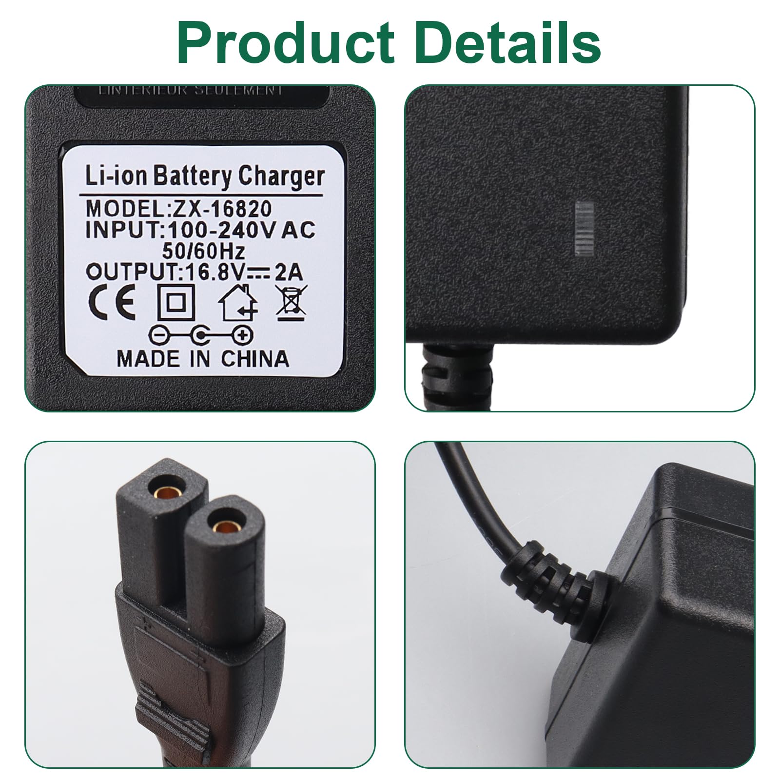 16.8V Caricatore Compatibile con Aiper Scuba S1/E1 Clavori di Piscina Robotica a Cordone, Adattatore Caricabatterie Compatibile con Aiper Scuba S1/E1 14.4V Li-ion Batteria 33.6W