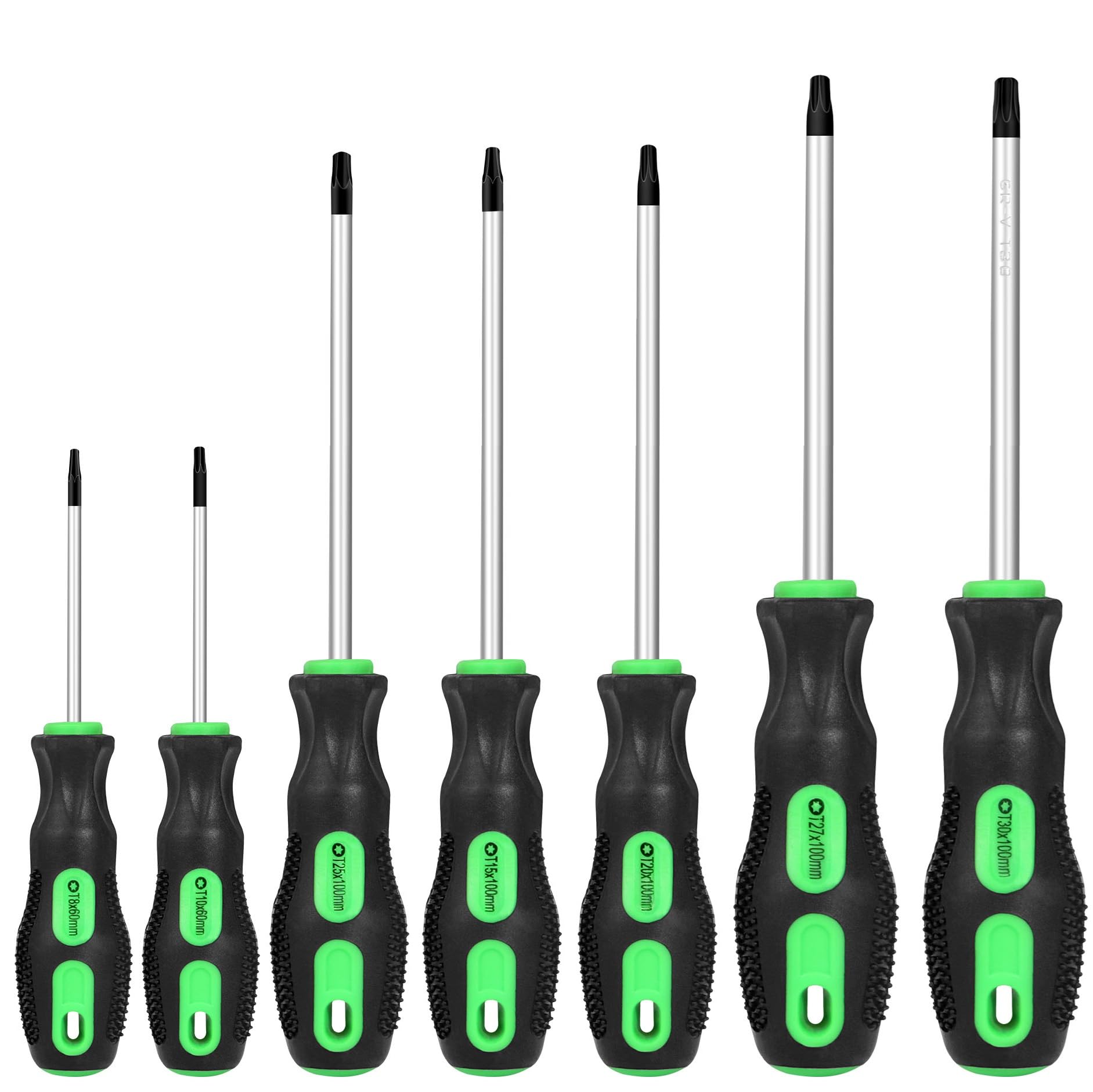 GURADESIGN 7-Piece Magnetic Torx Screwdrivers Set, Magnetic Torx Driver Star Screwdrivers Set, Green