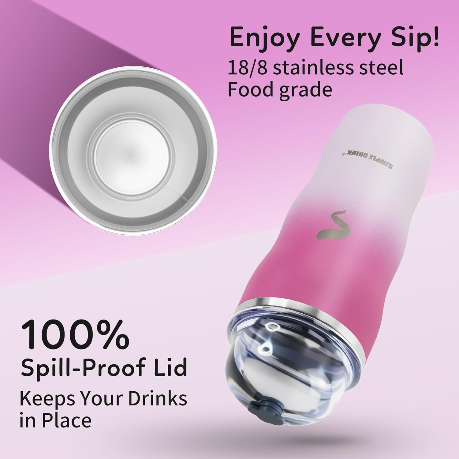 20Oz Insulated Tumbler With Straw And Lid,Stainless Steel Coffee Cup, Double Wall Vacuum Travel Mug,Spill proof Iced Coffee Tumbler, Mom tumbler, White Red Tumbler - Image 2