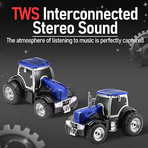 Miniatura 5 de WS-560 Tractor moderno Bluetooth réplica altavoz  Altavoz inalámbrico portátil con sonido HD, TWS, luz de fiesta LED, USBTF, FM, micrófono