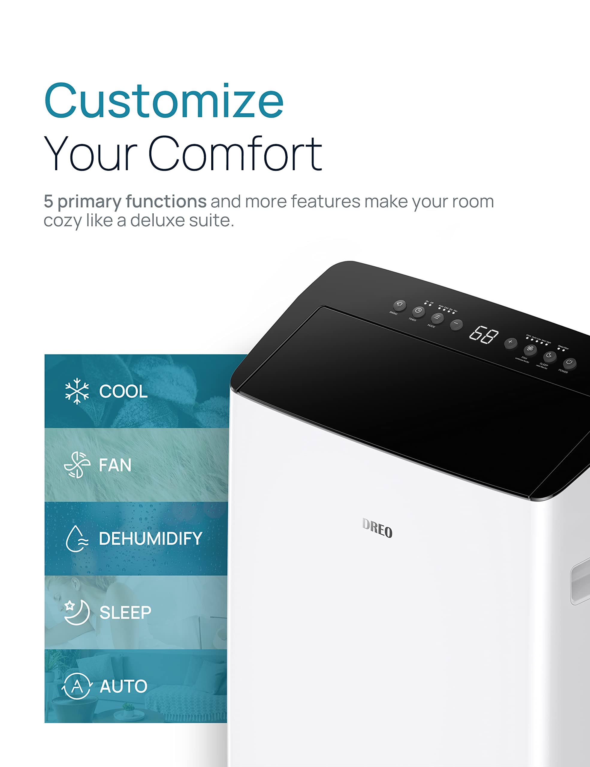 Dreo TwinCool Inverter Portable Air Conditioner with Dual Hose, 12,000