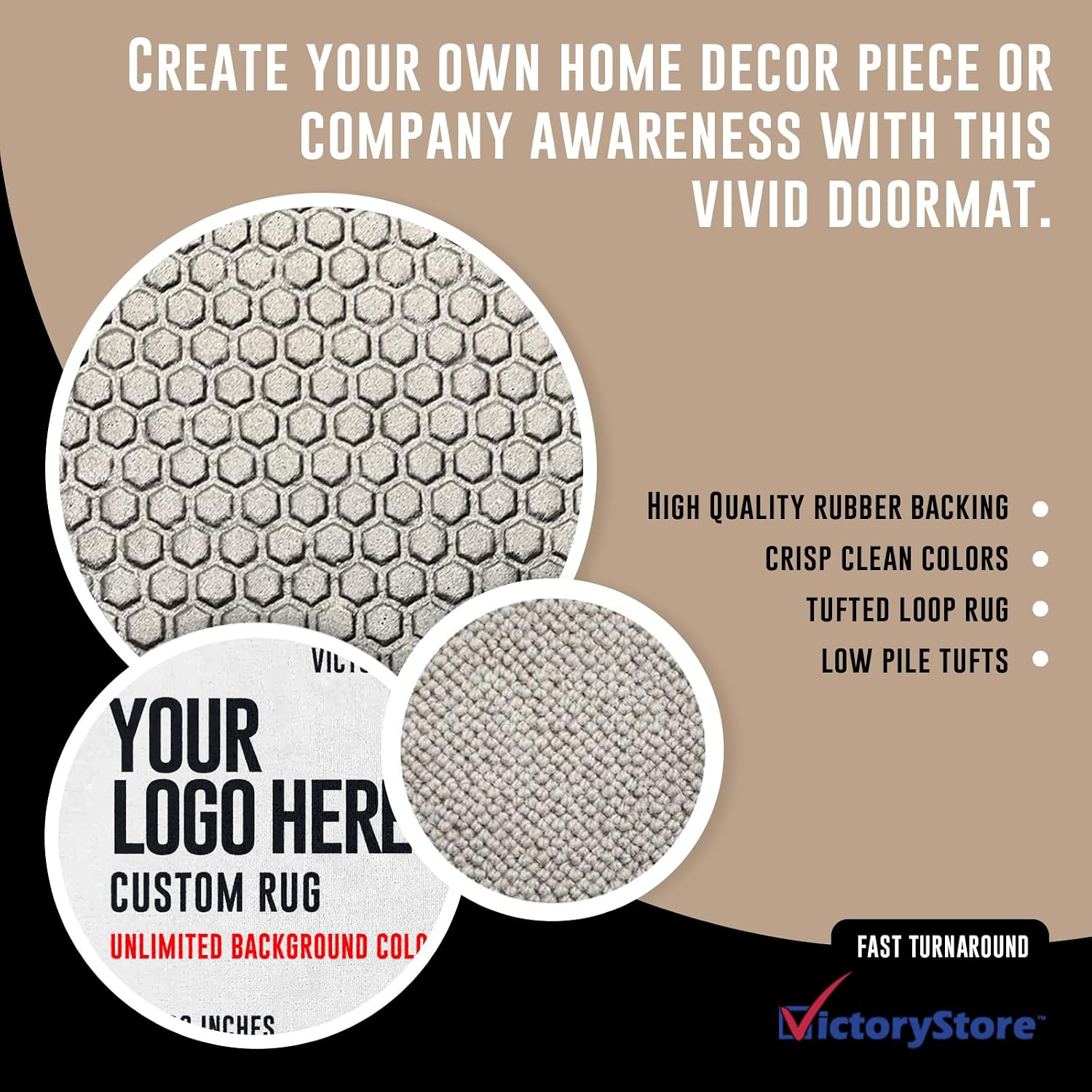 VictoryStore Custom Logo Doormat - 35x60 Inches, Full Color Print, Large Commercial Size