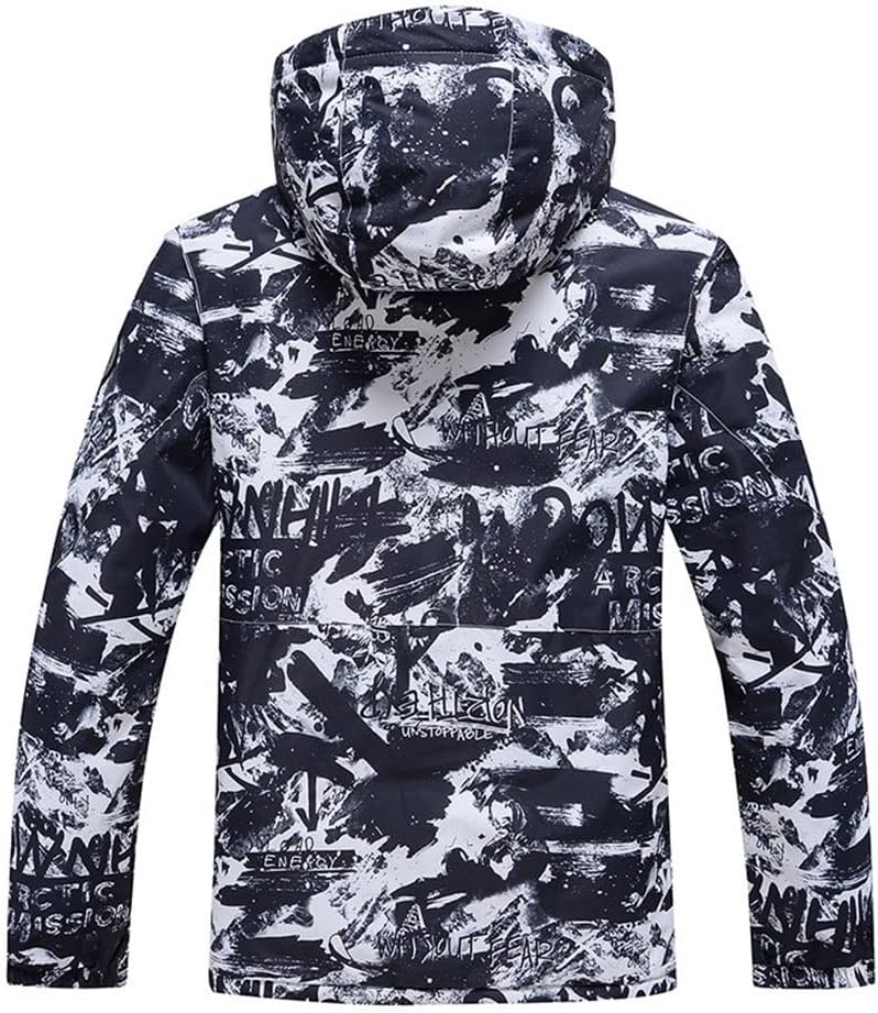 Men's Ski Jackets and Pants, Snowboarding Snowsuit Warm Hooded Waterproof Windproof Insulated Snowsuit Set Ideal for Skiing, Hiking, Climbing, Traveling, Camping(Green,Large)