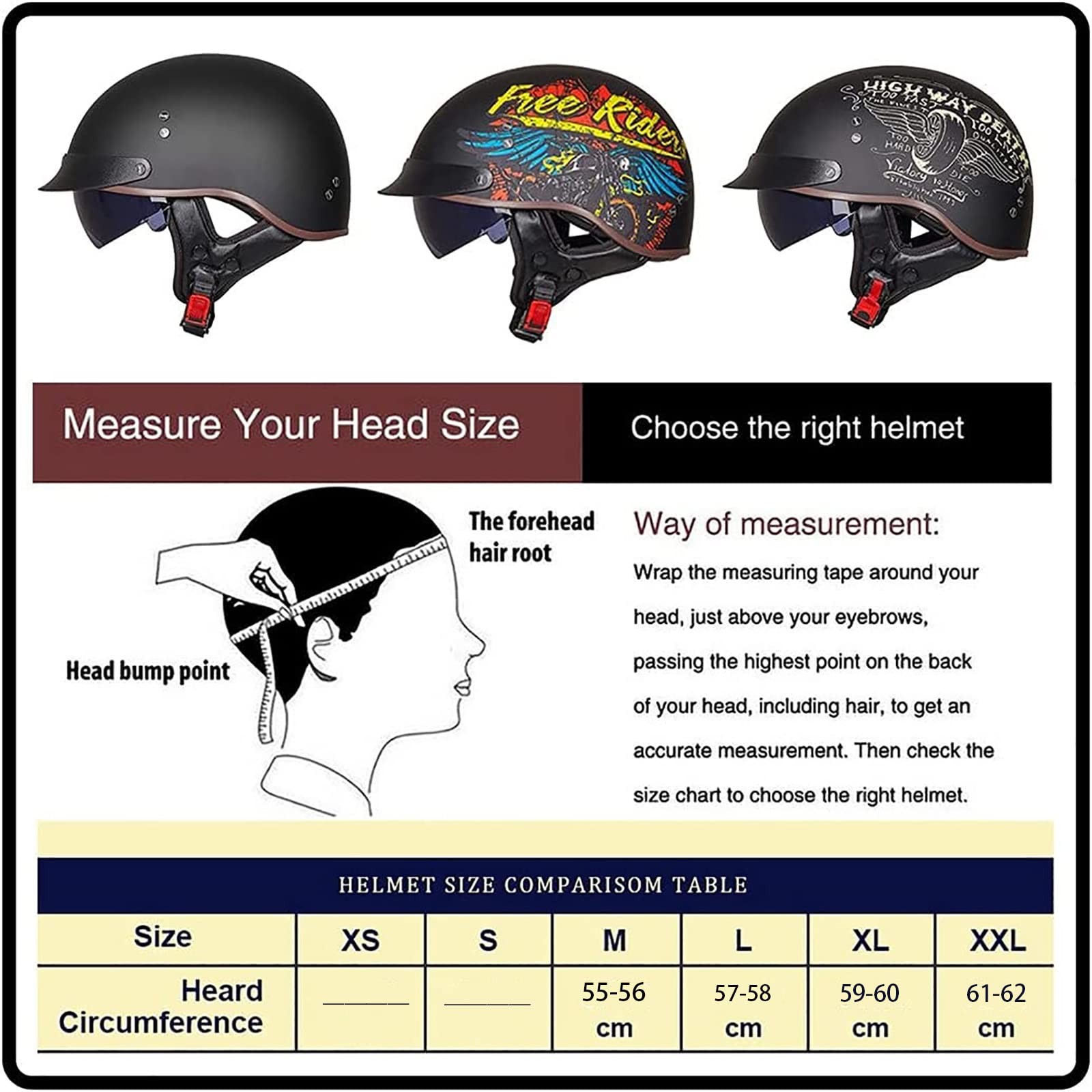 Casco Moto Vintage Aperto 3/4 ECE - Jet Casco Unisex ABS Con Omologazione Per Scooter E Motorino (Taglie M-XXL)