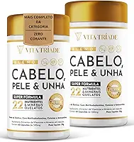 Biotina Vitamina para Cabelo e Unha - Com Cisteína, Astaxantina - Fórmula Avançada Kit 120 Cápsulas Vita Tríade