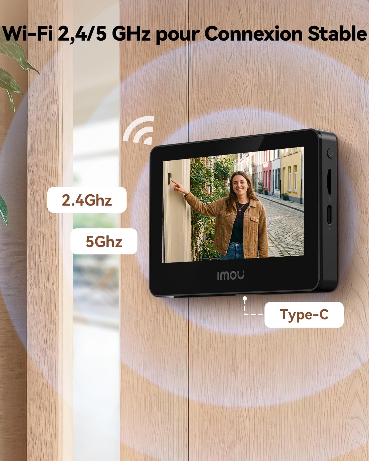Imou VD1 Judas Numérique 3K(5MP) avec Écran Couleur 4,3", Surveillance WiFi 2,4/5Ghz, Champ de Vision 149°, Détection Humaine, Batterie 4800mAh