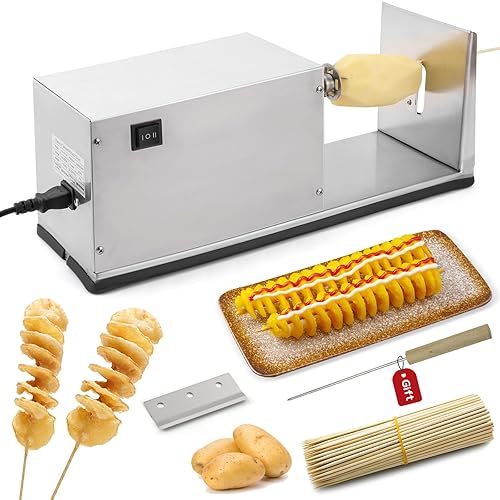 CGOLDENWALL Potato Slicer Electric Potato Tornado Spiral Slicer with Free