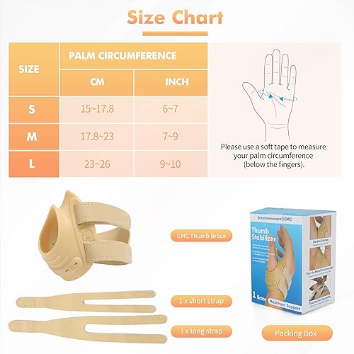 Miniatura 6 de CMC Thumb Brace - Cómoda férula para el pulgar para dolor en las articulaciones CMC, osteoartritis, tendinitis, artritis, artritis, artritis CMC