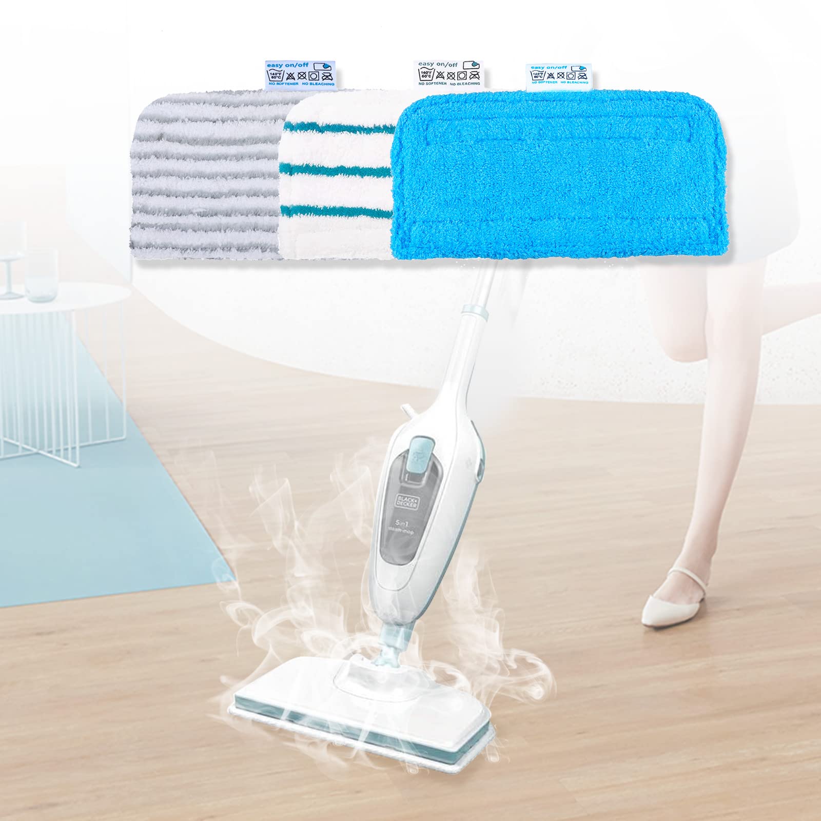 Haliya 2 Chiffons Pour Black & Decker FSM1500/ 1600/1610