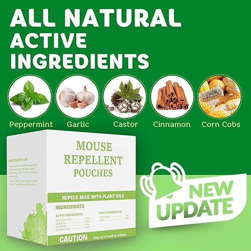 Miniatura 2 de Bolsas repelentes de plagas, paquete de 10 unidades de aceite de menta para ratones, roedores, ratones, ratas, arañas, ardillas, control de plagas