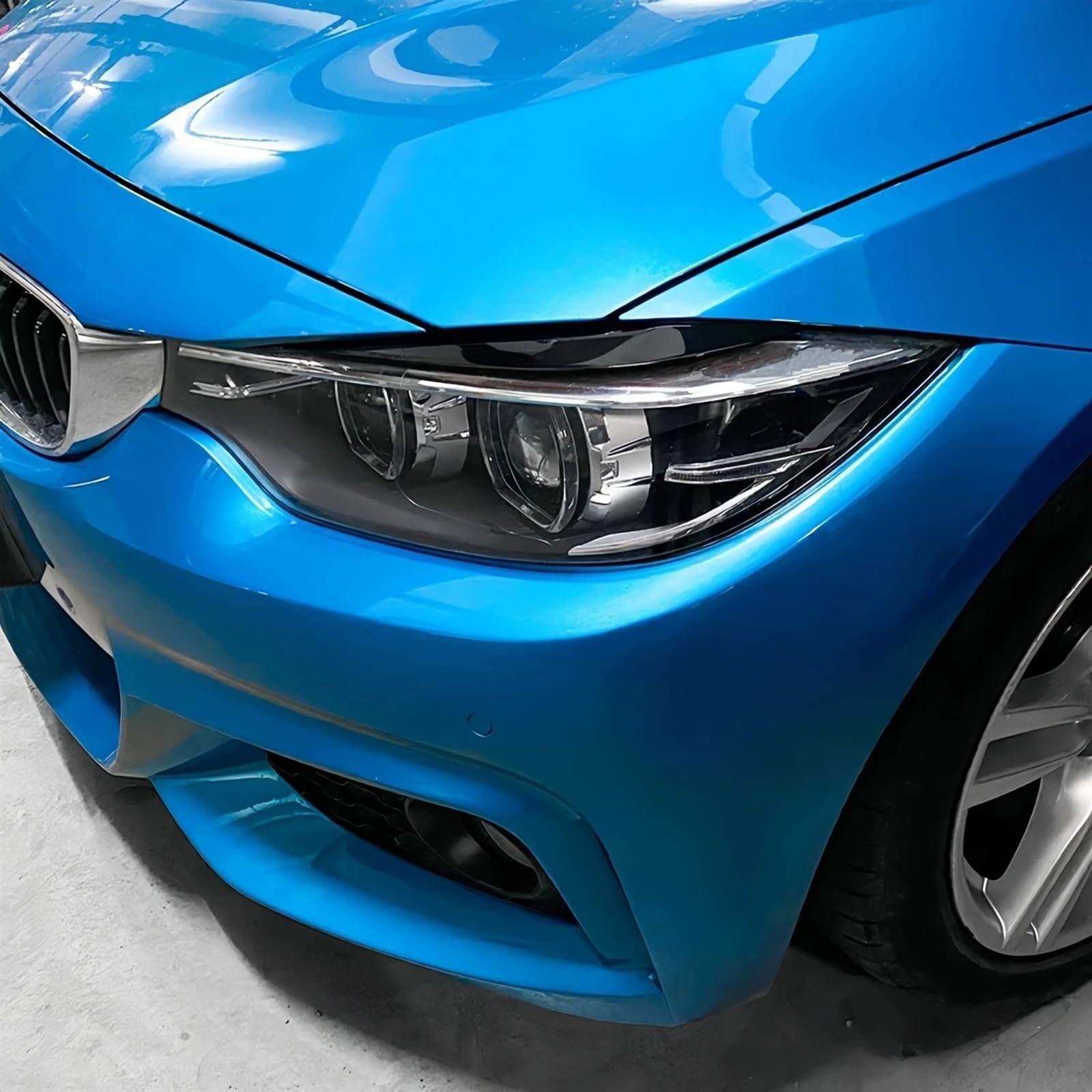 Faro Palpebre Sopracciglio Trim Per BMW Serie 4 F32 F33 F36 M4 420d 420i 425d 430i 435i 440i 2013-2021 Tuning ABS Carbon Look Lucido Fari Sopracciglia Palpebra Auto Sopracciglia Faro(Gloss Black)