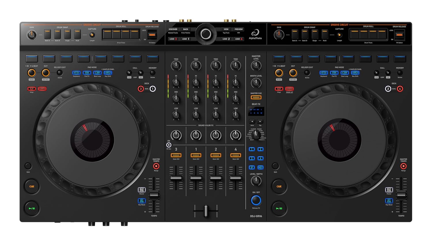 Pioneer DJ AlphaTheta DDJ-GRV6 4-Channel Performance DJ Controller | Groove Circuit Live Remixing, Drum Swap, Club-Standar... - Review, Price and Buying Guide