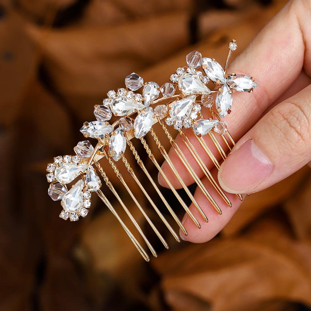 Amazon.com : Foyte Crystal Bride Wedding Hair Comb Silver 