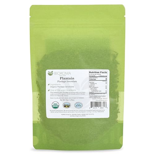 Miniatura 2 de Hojas secas de plátano puro y orgánico Biokoma 50g (1.76oz) en bolsa resellable a prueba de humedad