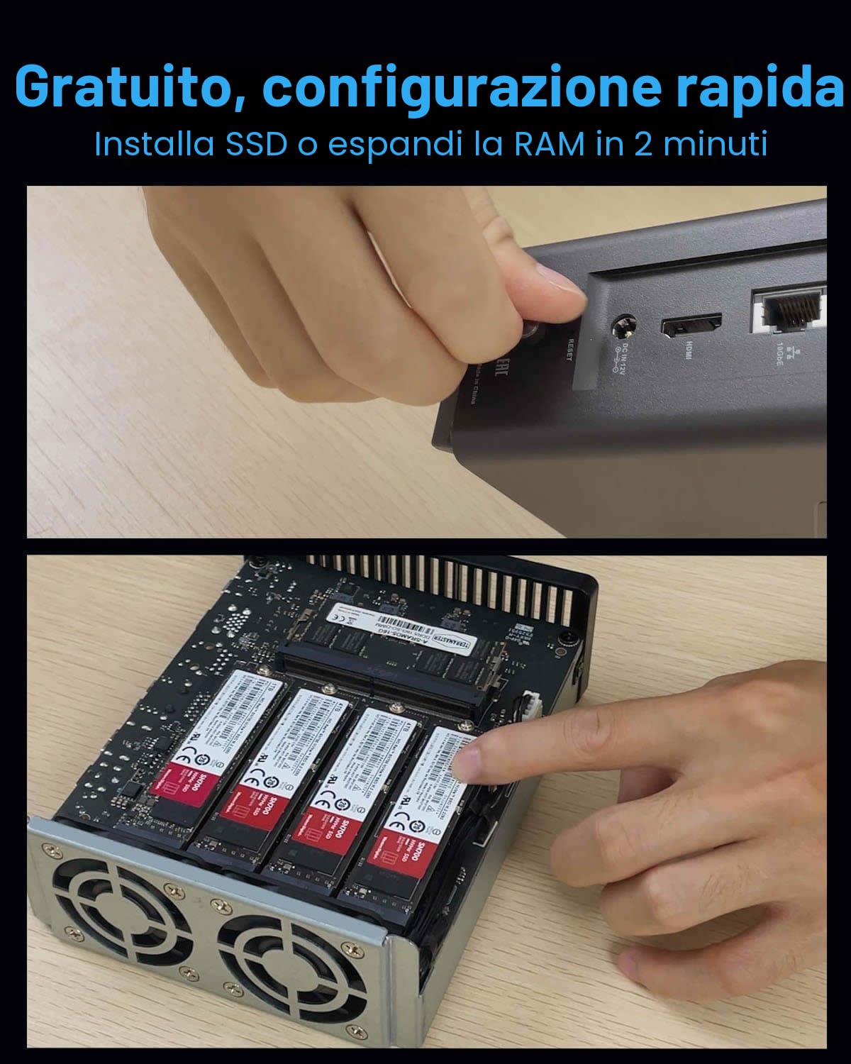 TERRAMASTER F8 SSD Plus NAS -Storage NAS 8Bay All SSD CPU Core i3 8-Core 8-Thread, 16GB DDR5 RAM, Porta 10GbE, Network Attached Storage di Dimensioni Palmari (Diskless)