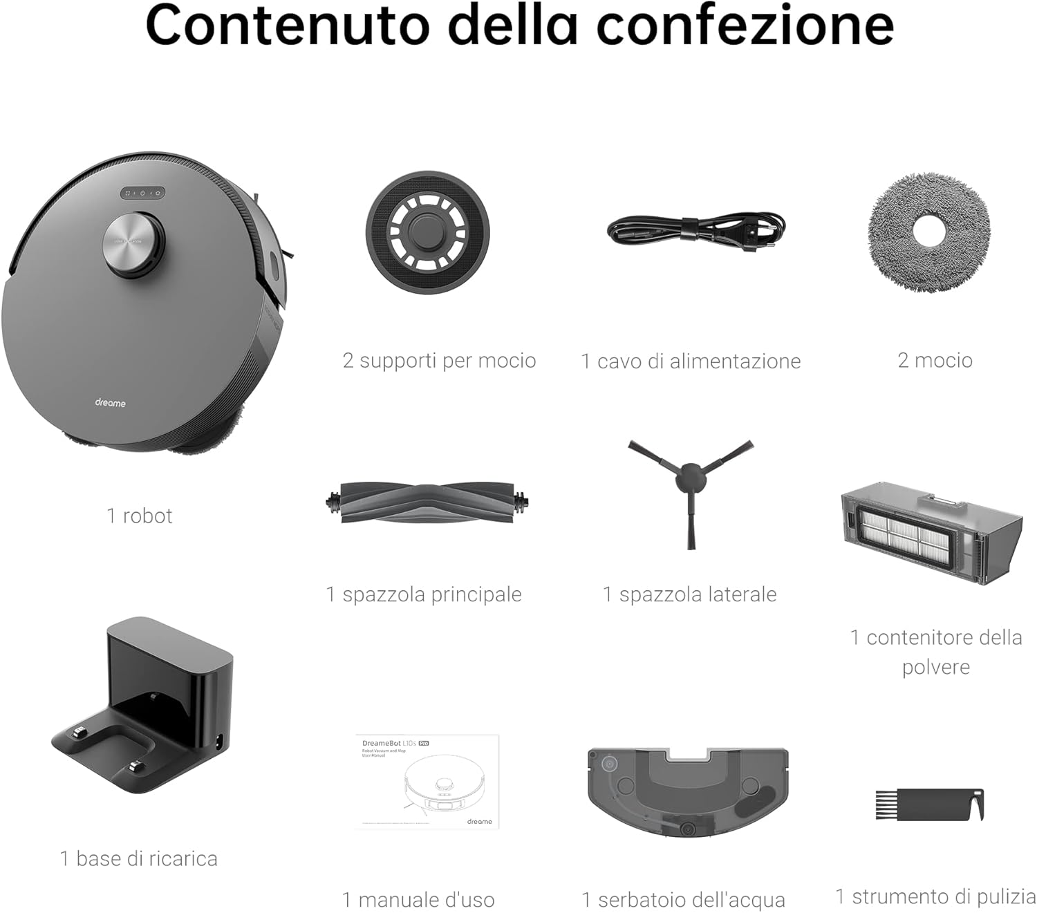 Dreame L10s Pro Robot Aspirapolvere e Lavapavimenti 2 in 1, Moci Rotanti, Aspirazione Potente 5300Pa, Rilevamento ostacoli 3D, Mappatura Multipiano Pavimenti Duri Tappeti, Peli Animali, WiFi/APP/Alexa : Amazon.it: Casa e cucina