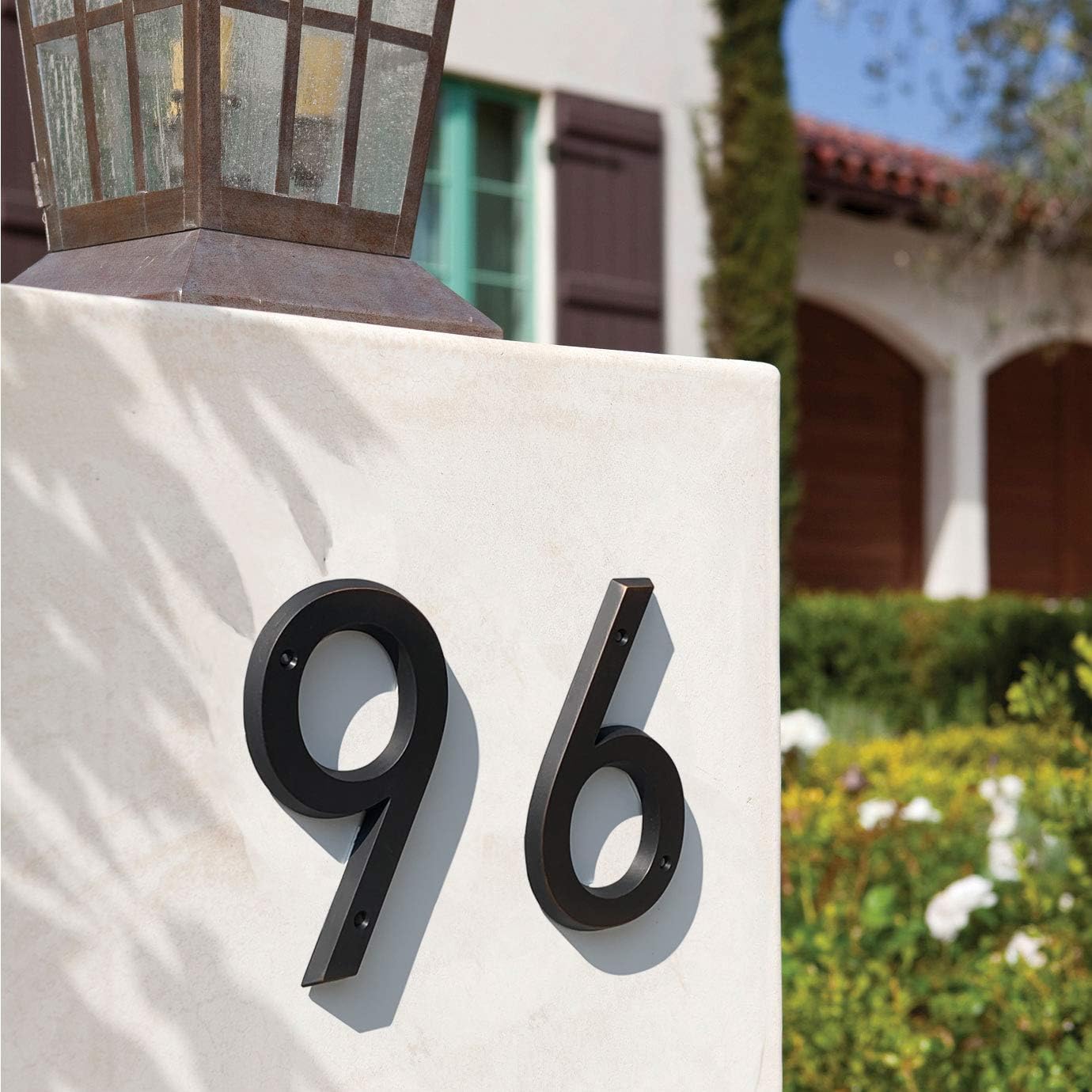 HASWARE House Number Sign 6 Inch Vintage Style Aged Bronze Finish Door Numbers Signage Plaque Street Home Address Numerals,Zinc Alloy (8)