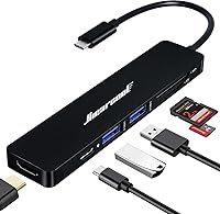 Vista 1 de Hiearcool - Adaptador HUB con USB C para MacBook Pro y Air (color carbón negro)