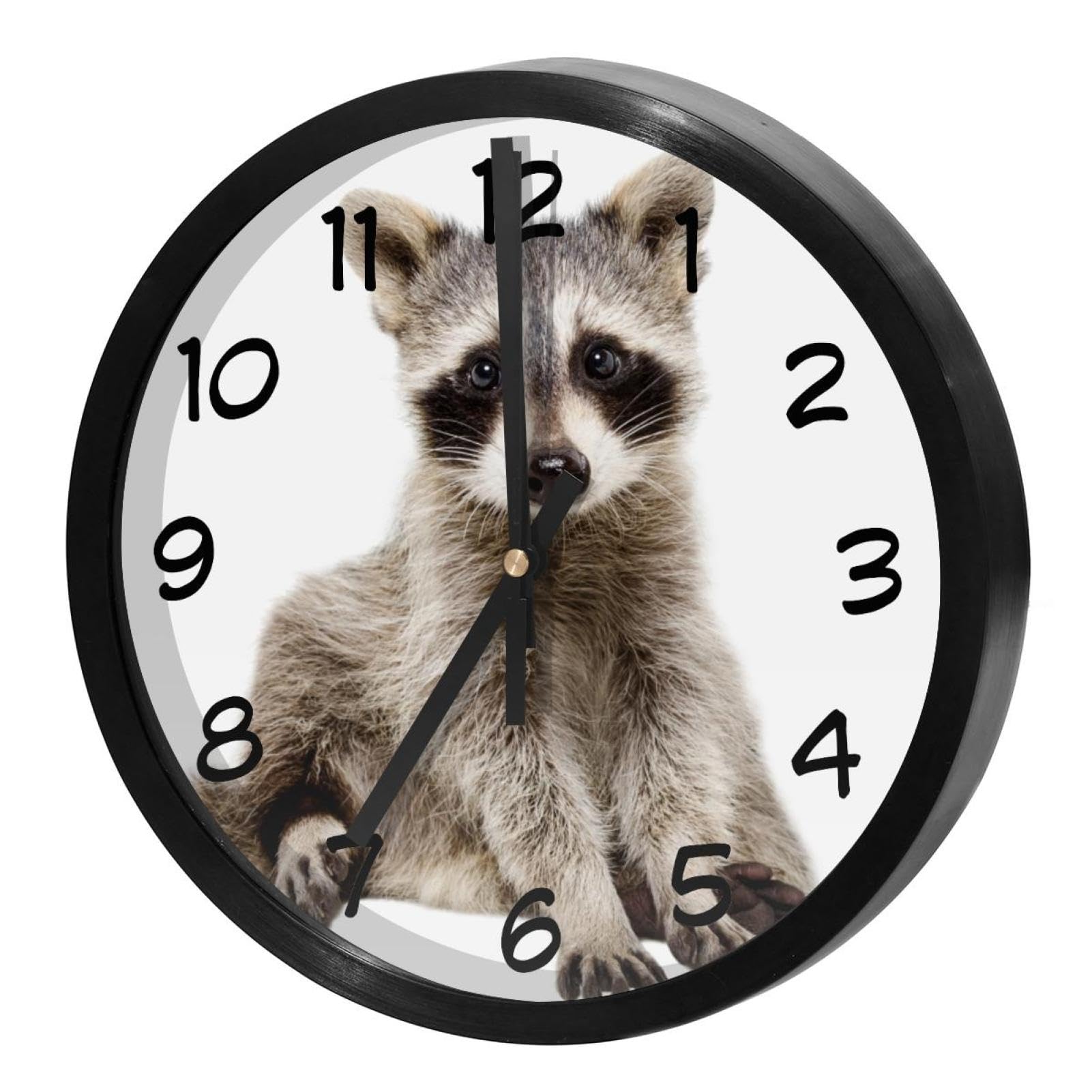 Horloge murale ronde raton laveur pour décorer la chambre d'enfant et le salon