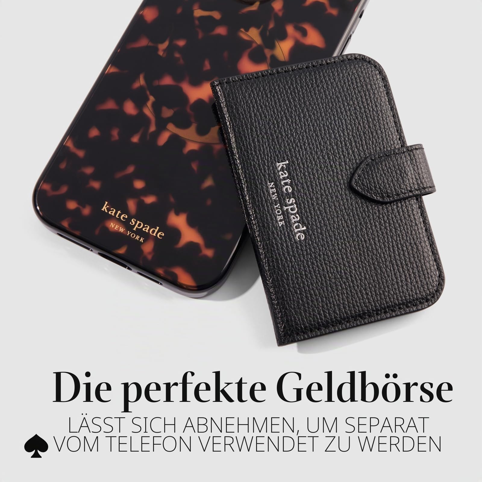Kate Spade New York Morgan Magnetische Handy-Brieftasche/Kartenhalter – kompatibel mit MagSafe Wallet – Schwarz