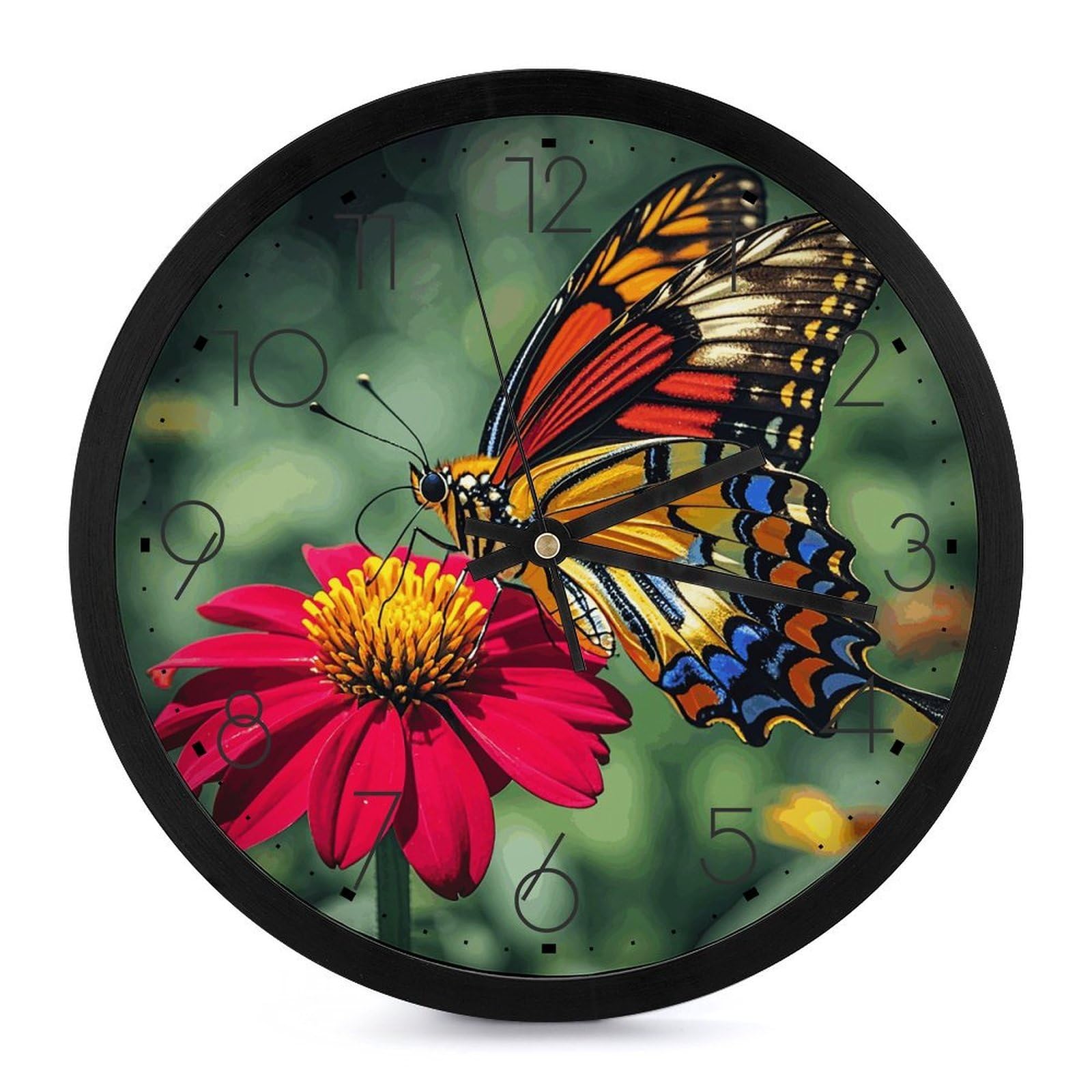 Horloge murale colorée à quartz silencieuse et ronde pour salon
