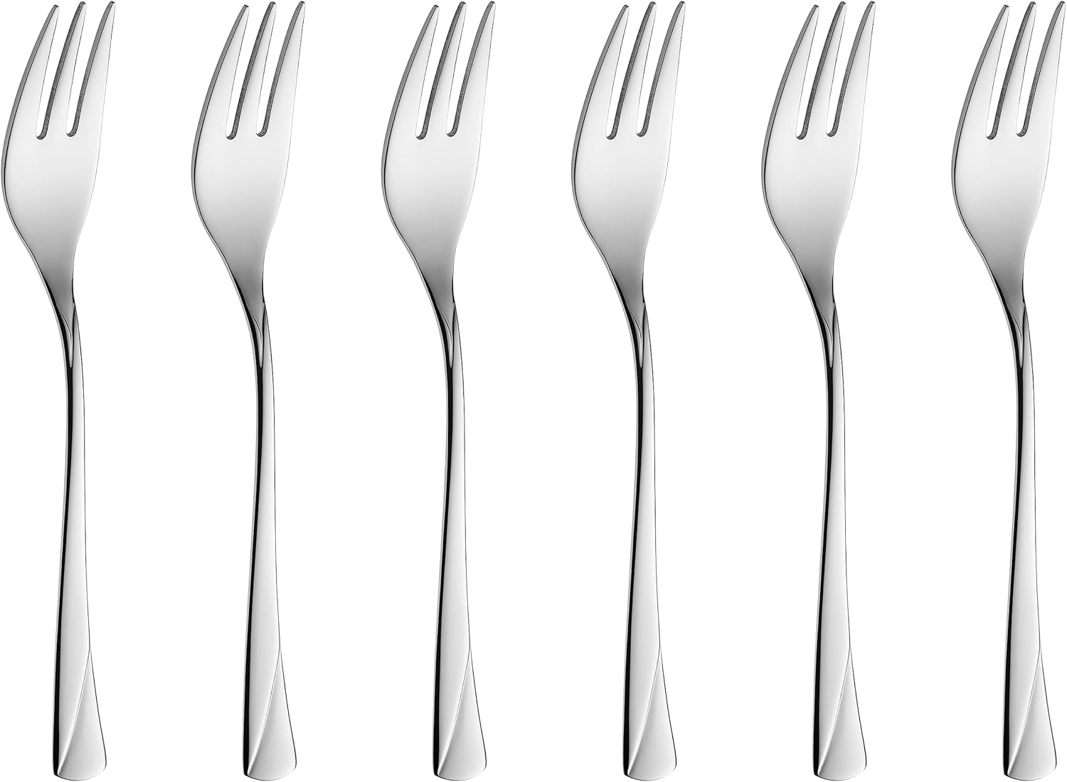 Gerlach Valor Kuchengabeln Set | 6-tlg. Edelstahl Dessertbesteck | Spülmaschinenfest & Elegant