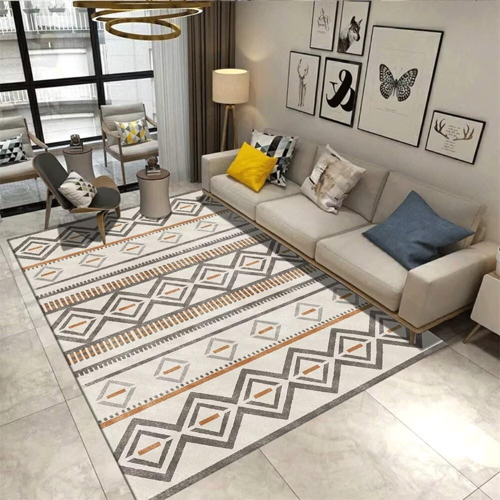 Tapis enfant garçon 160x200 géométrique gris moderne pour chambre et salon doux